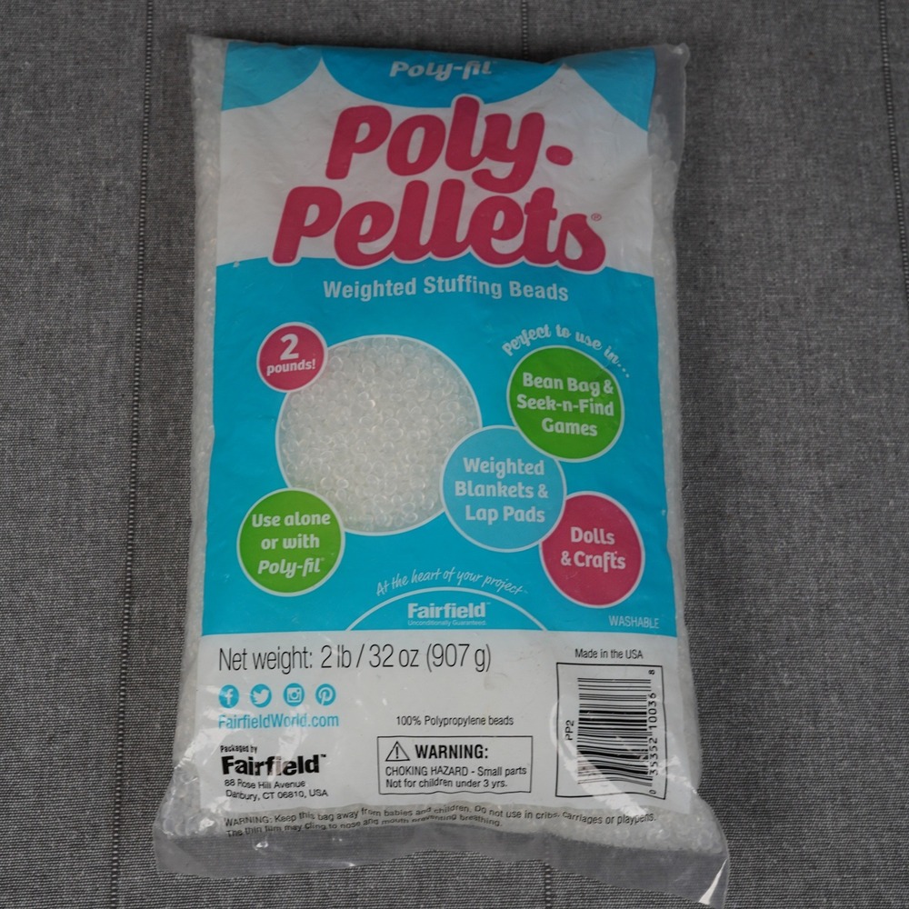 Poly-Fil Poly-Pellets Weighted Stuffing Beads 2lb Bag Polypropylene Fairfield